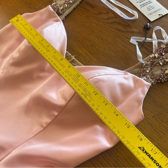 Sherri Hill  50548 blush pink rhinestone cap sleeve  short  dress 10 - Picture 10 of 16